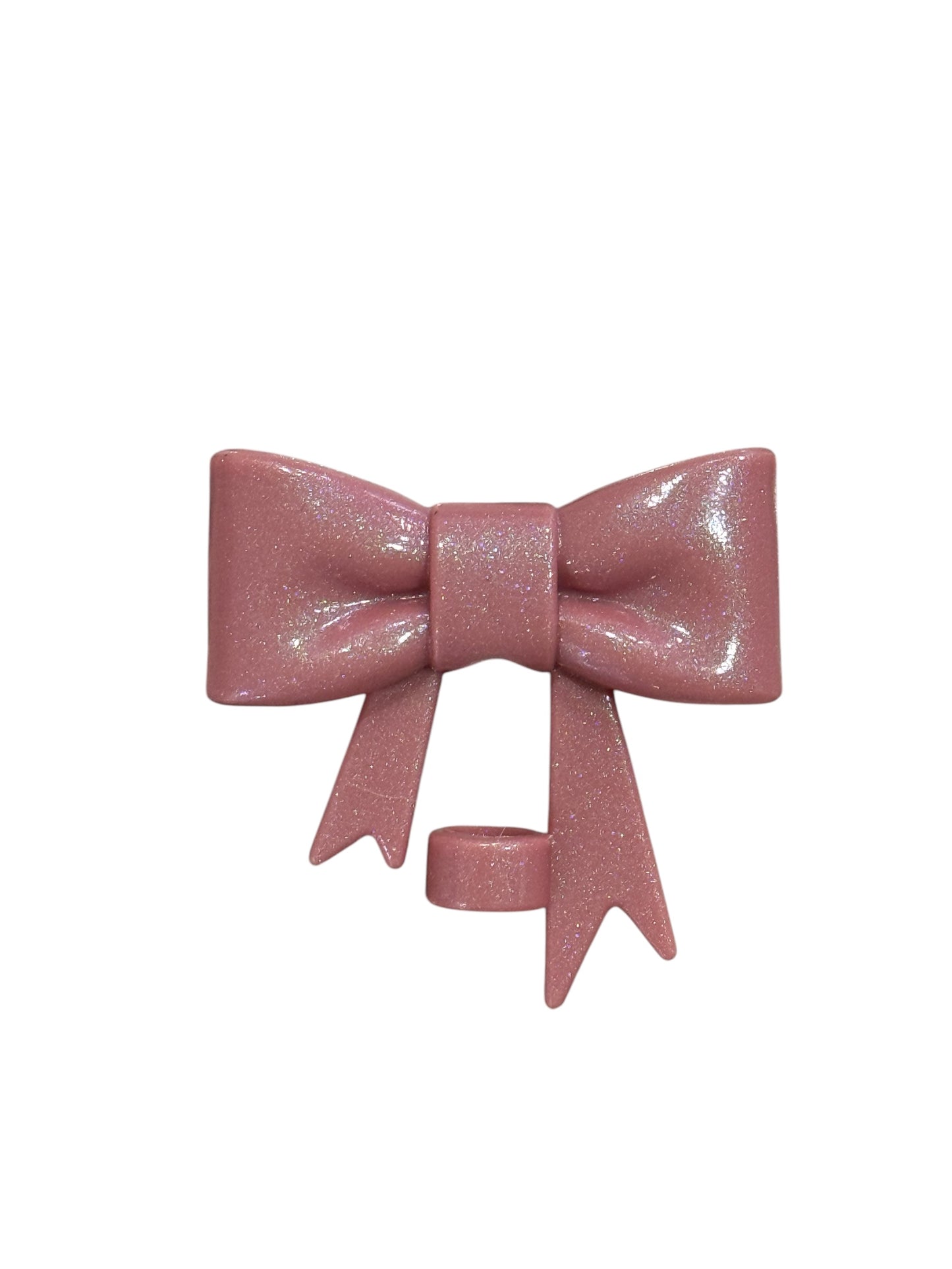Antique Pink Matte Large Bow - Silicone Straw Topper 10mm