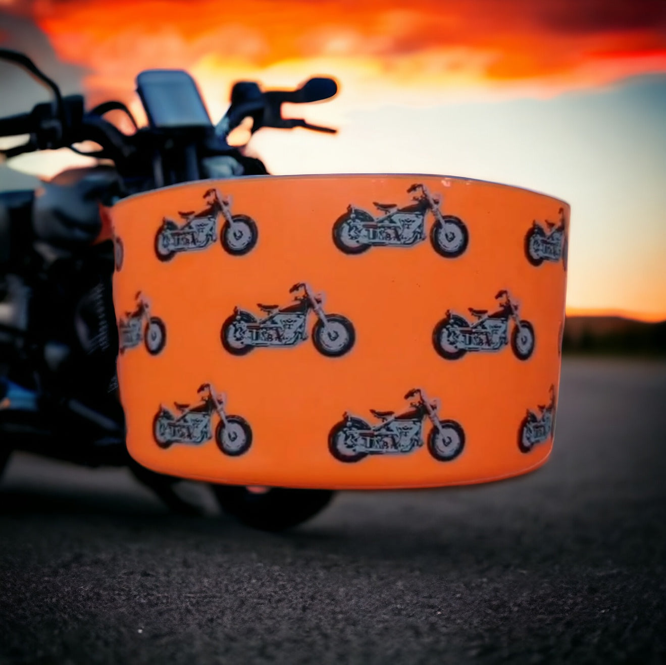Orange Motorcycle 3D Silicone Tumbler Boot