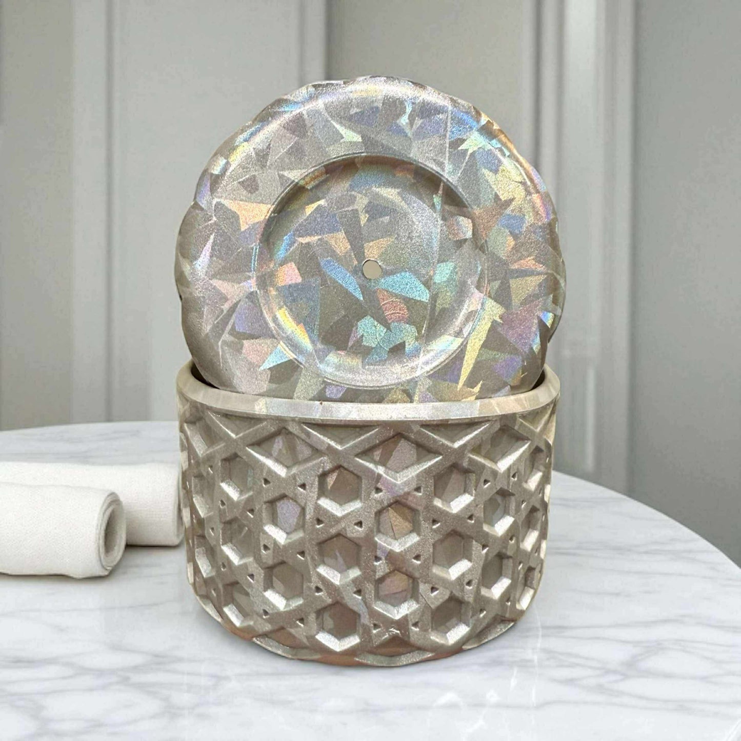 Iridescent Kaleidoscope - WAFFLE Silicone Tumbler Boot