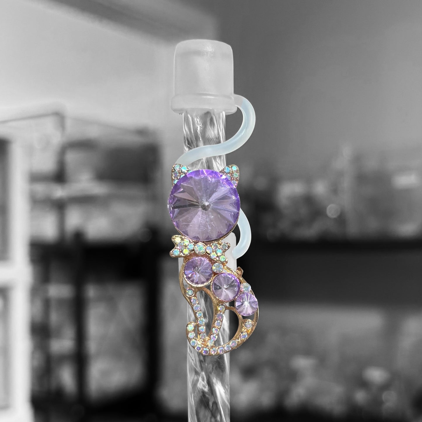 Purple Cat - Jeweled Topper 10mm