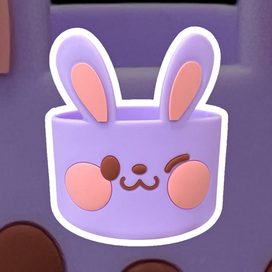 Animated Purple BUNNY Silicone Tumbler Boot *READ DESCRIPTION*