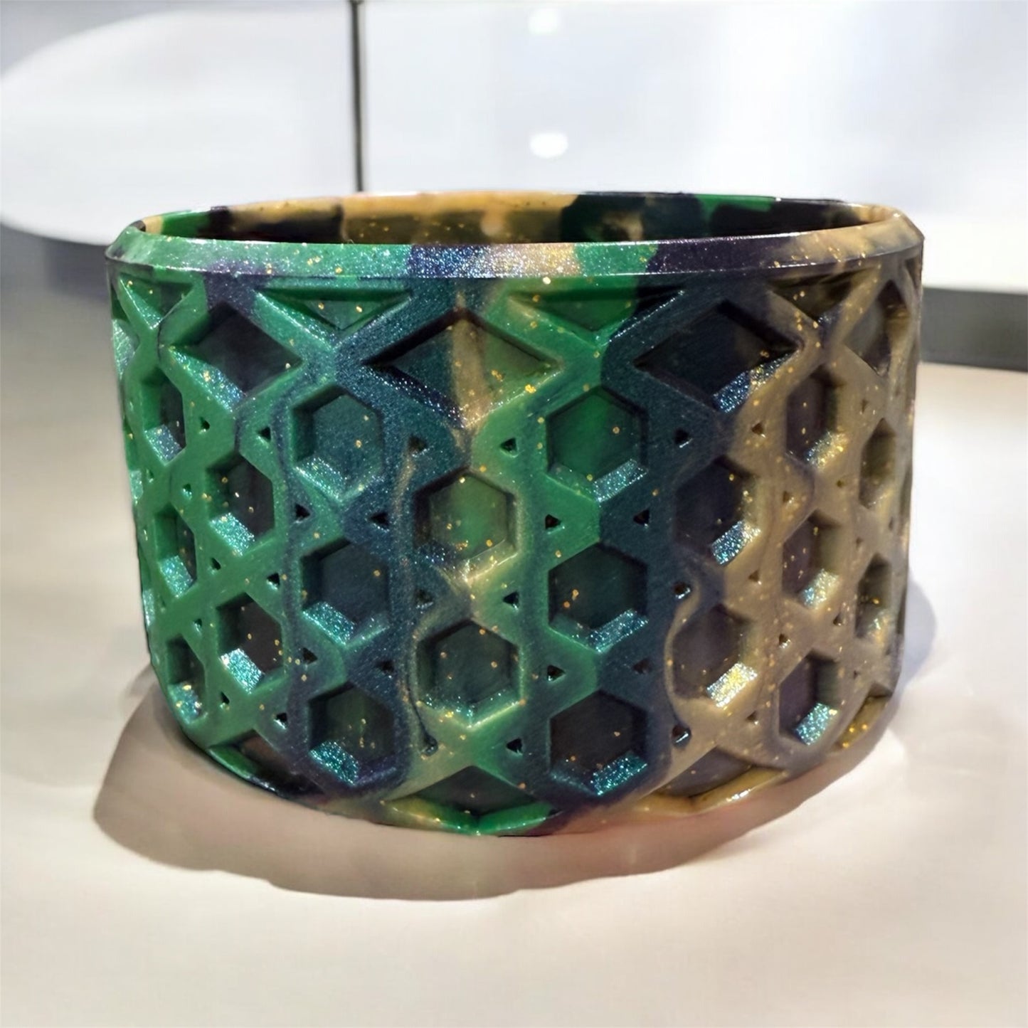 Elphie Swirl Shimmer - WAFFLE Silicone Tumbler Boot