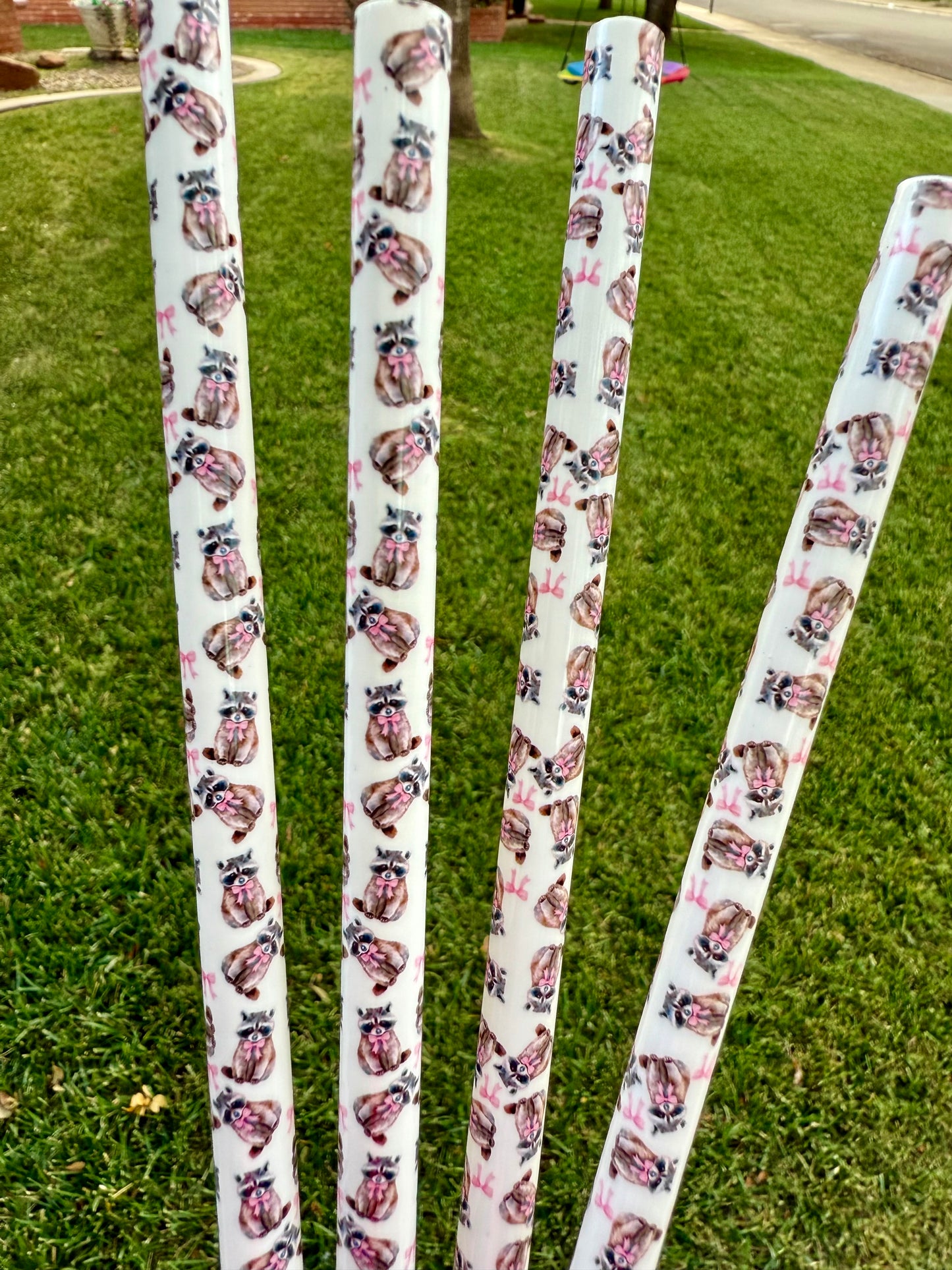 White Raccoon Straw (40oz Tumbler)