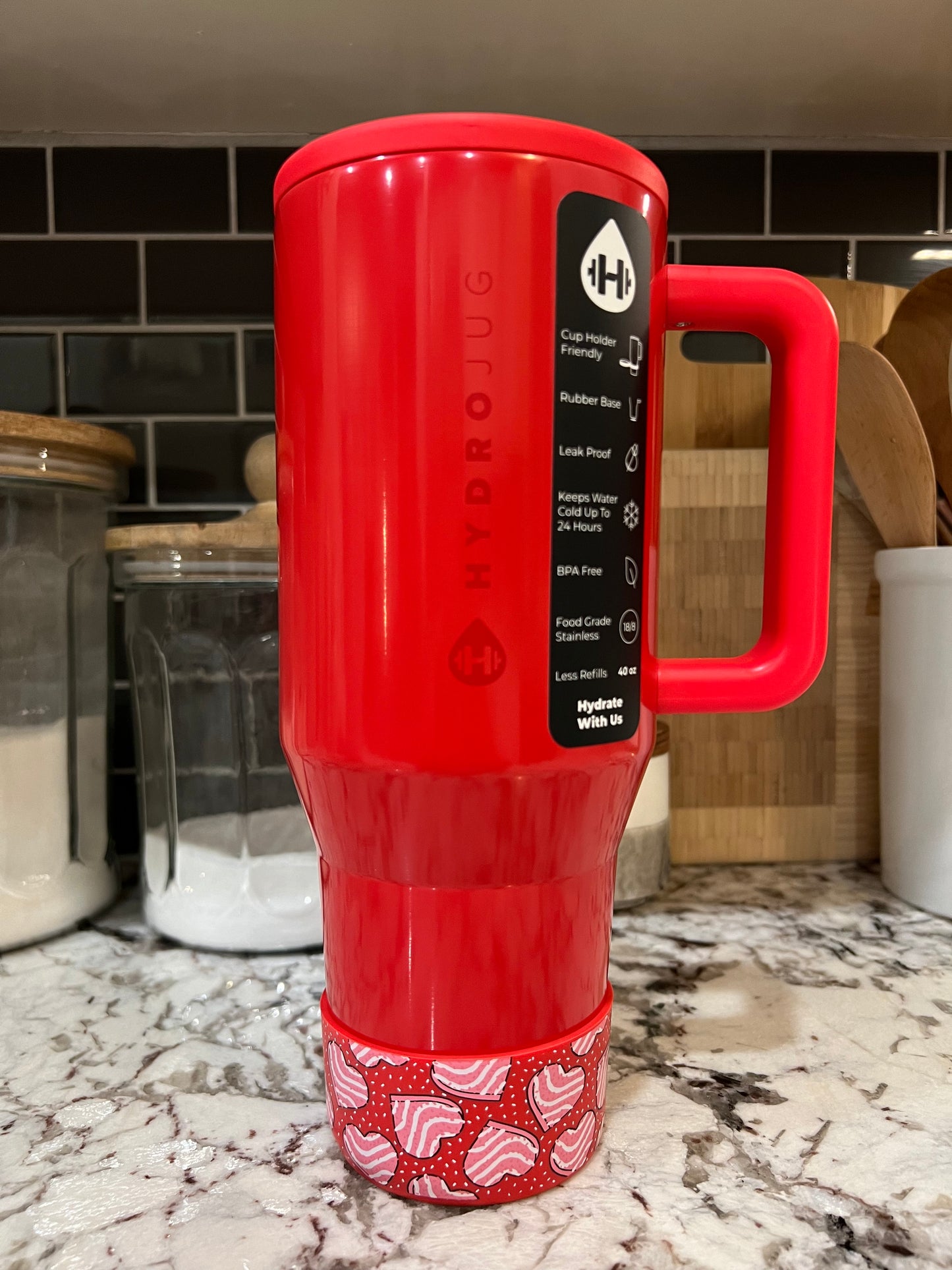 Valentine Heart Cakes Silicone Tumbler Boot