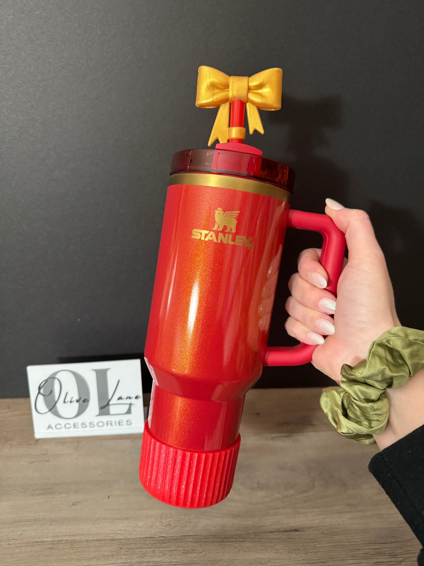 Red Glitter SHIMMER - FLUTED Silicone Tumbler Boot