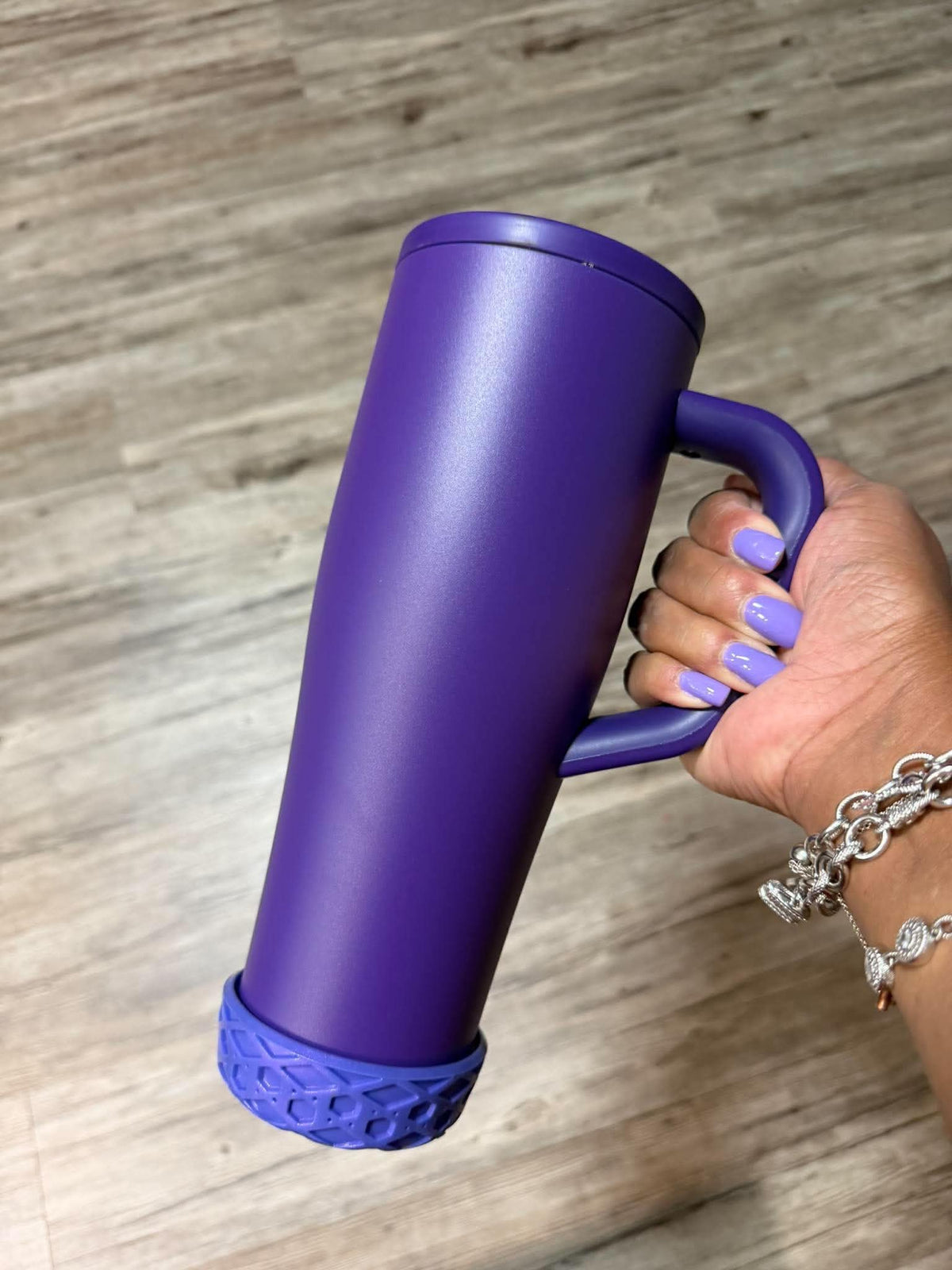 Purple Metallic Shorty Waffle - Silicone Tumbler Boot