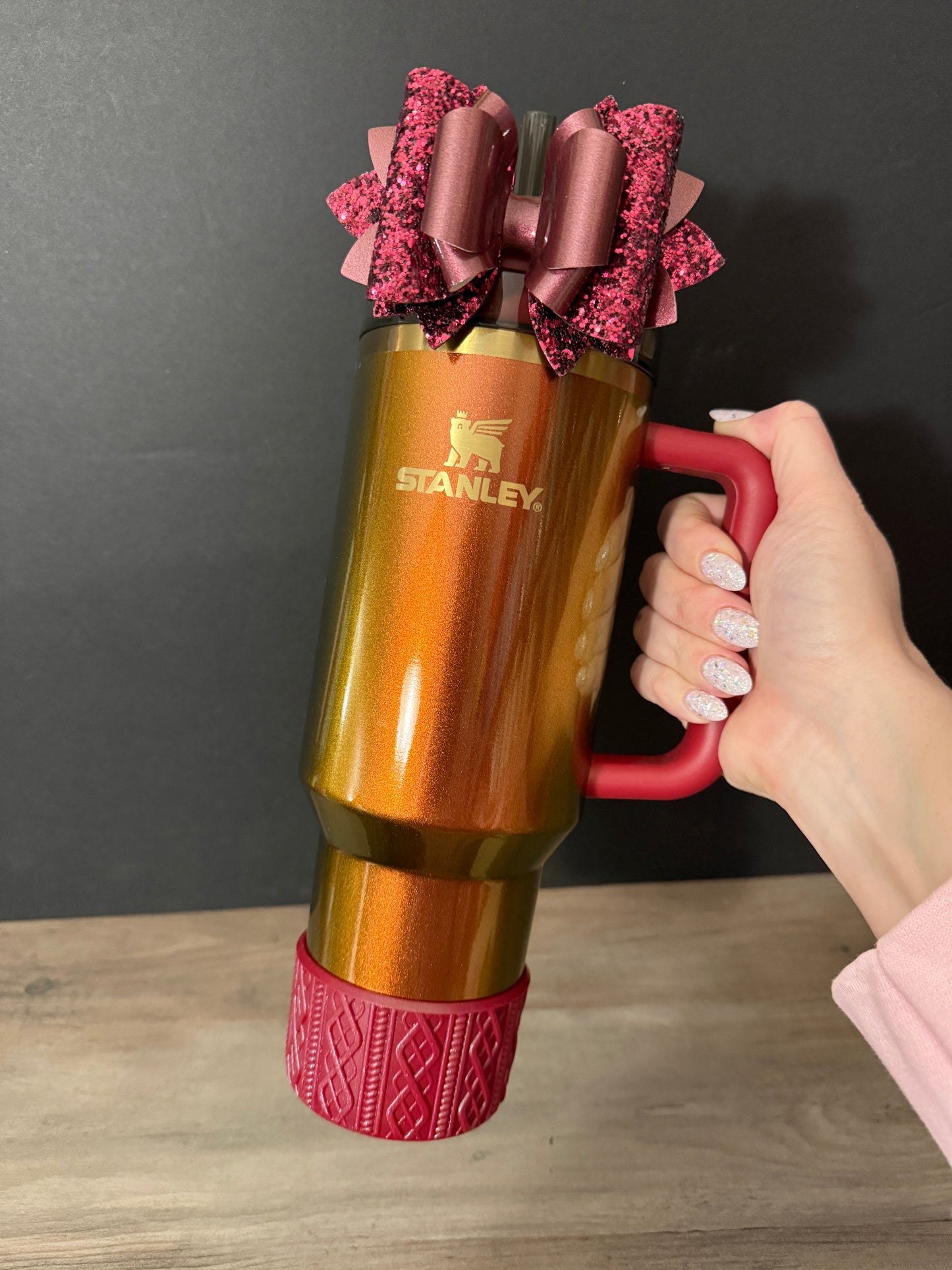 Cherry Mocha SHIMMER - SWEATER Silicone Tumbler Boot