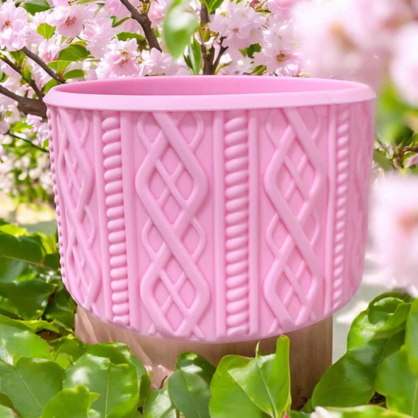 Cherry Blossom - SWEATER Silicone Tumbler Boot