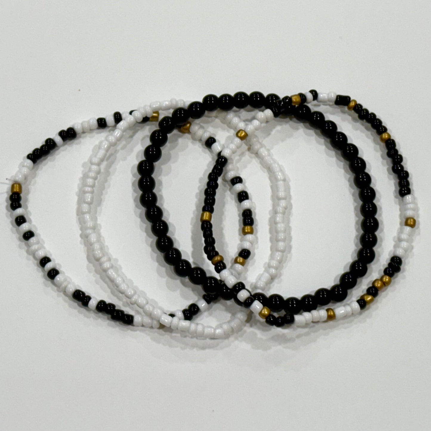 Black White Gold - Tumbler Bracelet Stacks