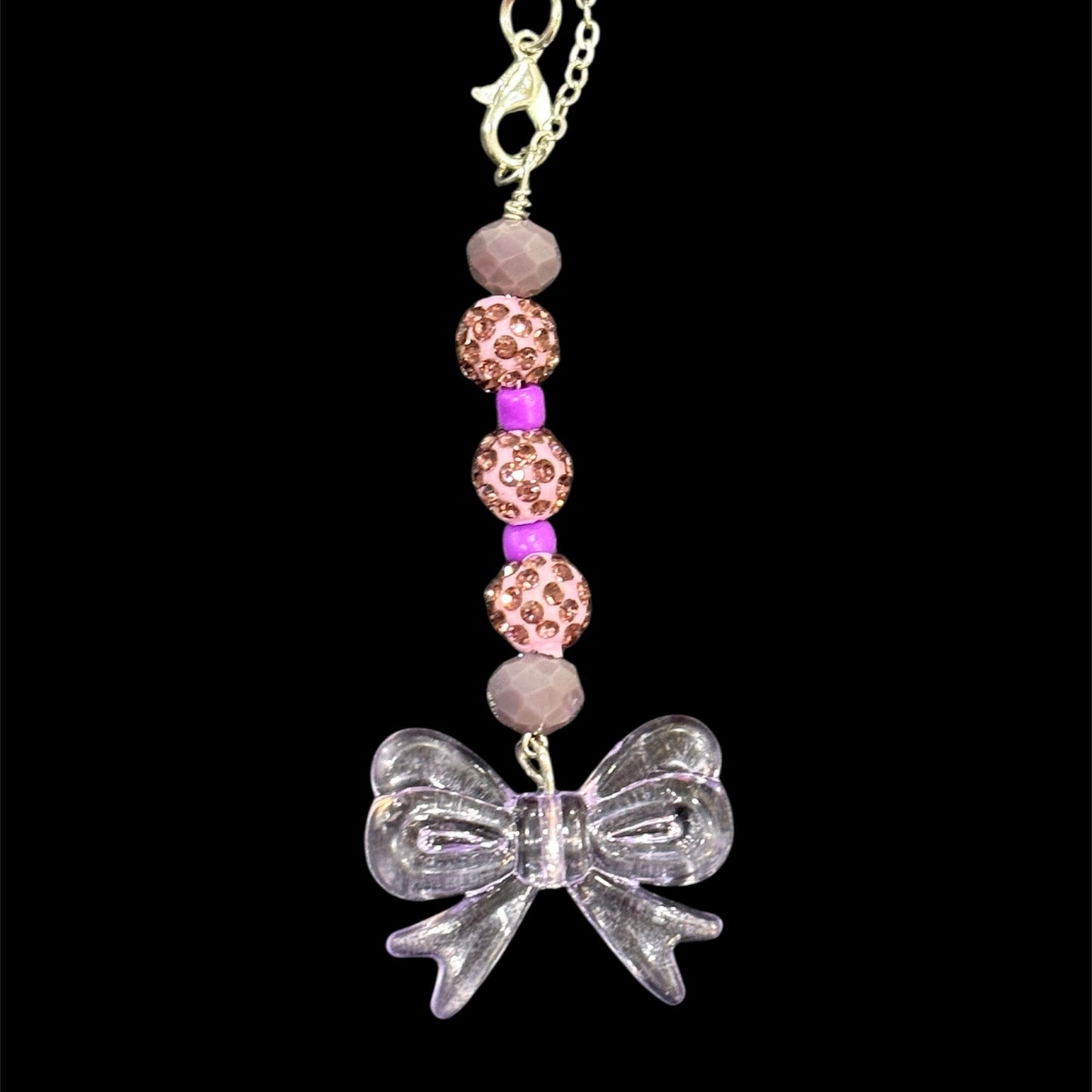 Violet Purple Bow - Acrylic Handle Charm