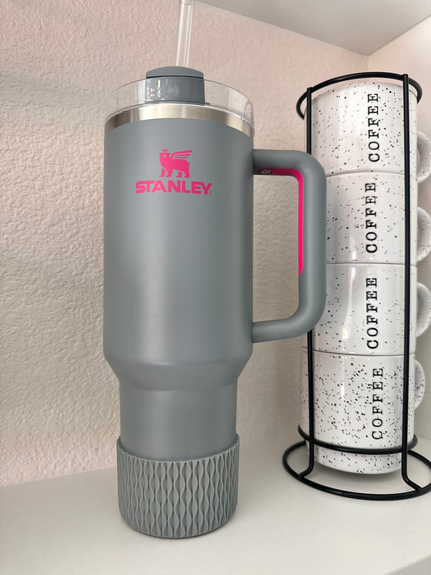 Gray Stone  WAVES Silicone Tumbler Boot