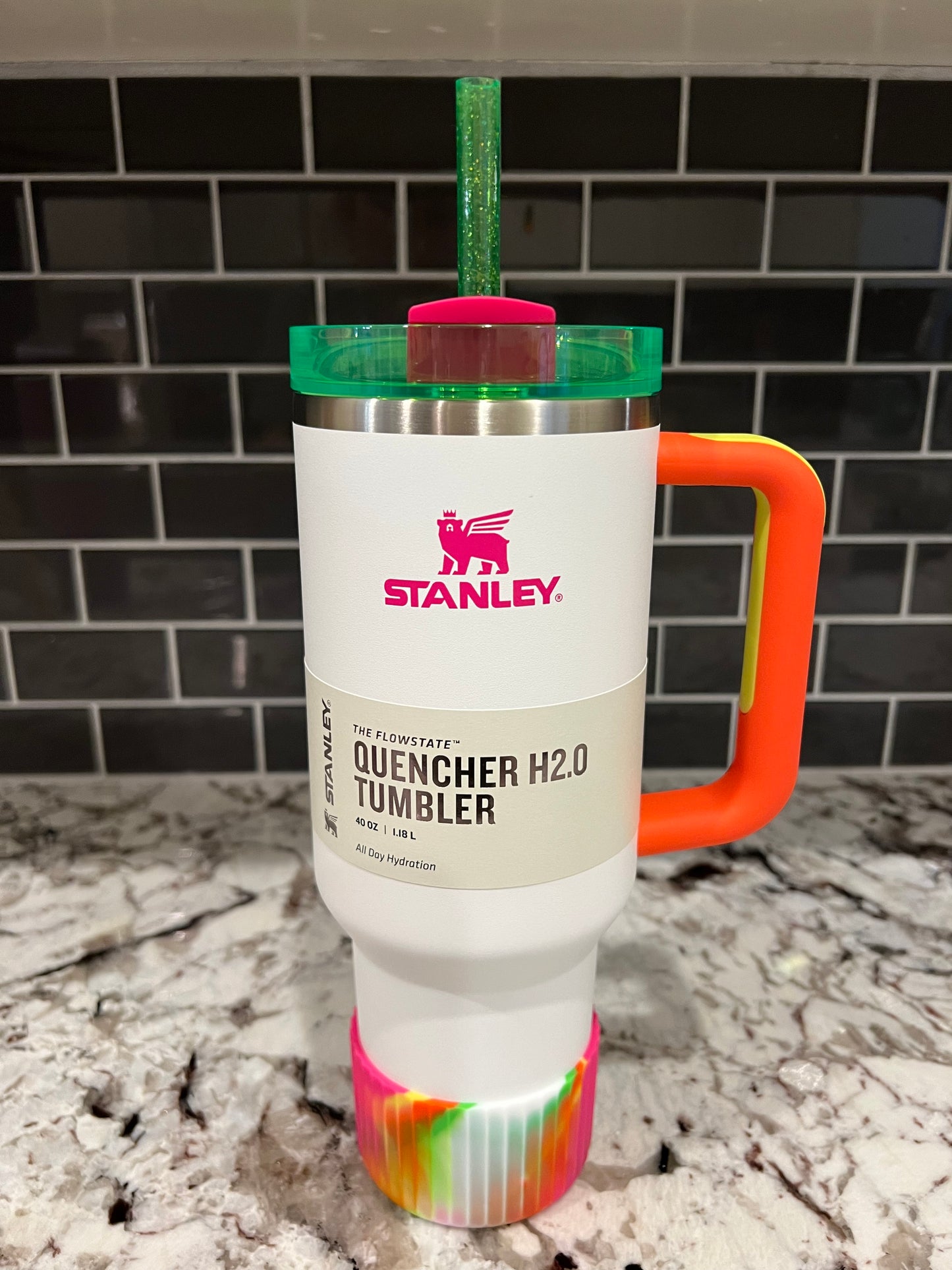 Bright Green Glitter Straw (40oz Tumbler)