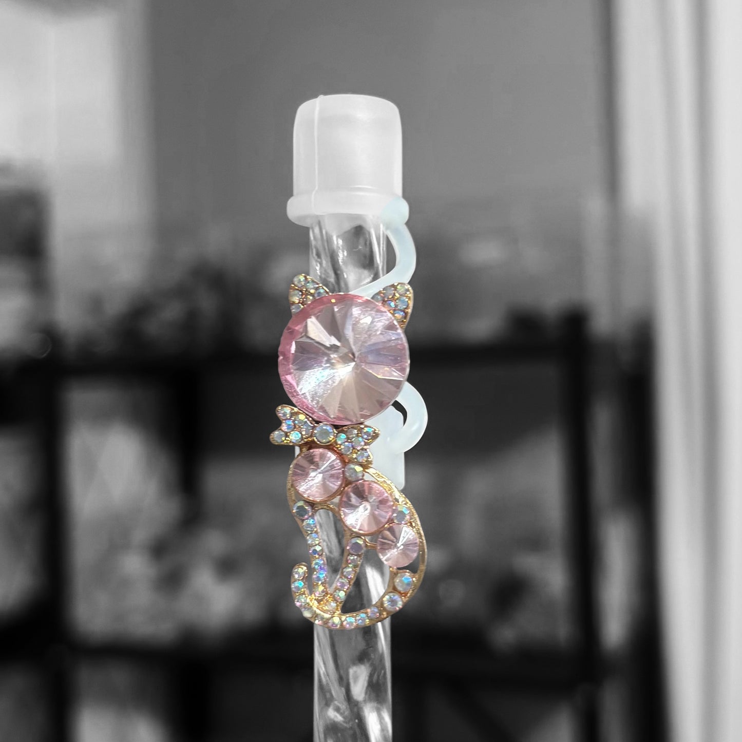 Pink Cat - Jeweled Topper 10mm