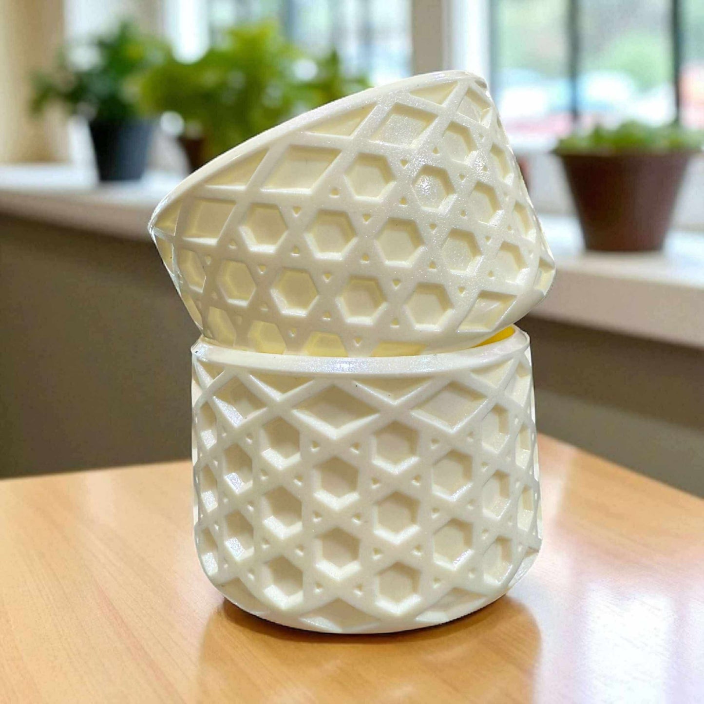 Cream SHIMMER - WAFFLE Silicone Tumbler Boot
