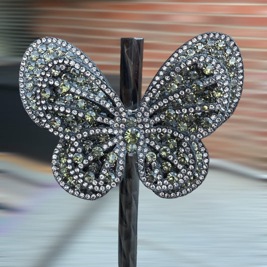 Dk Green Bling Butterfly - Boujee Tumbler Bow