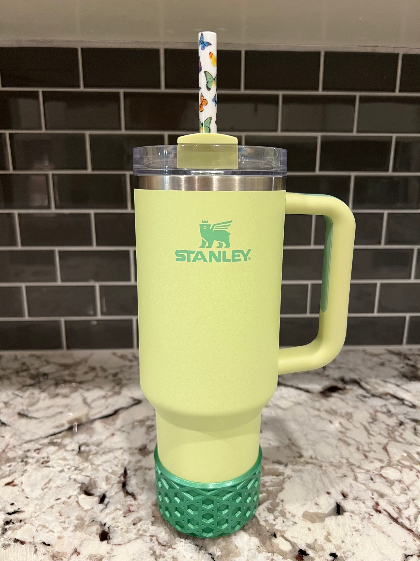 White Butterfly Straw (40oz Tumbler)