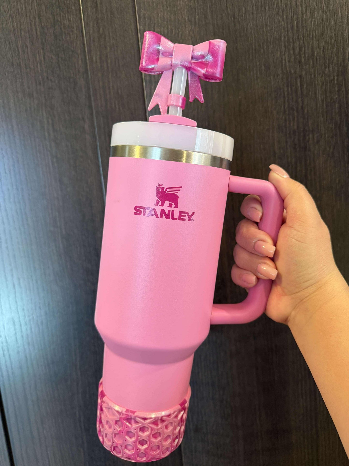 Peony Fuchsia SHIMMER - WAFFLE Silicone Tumbler Boot