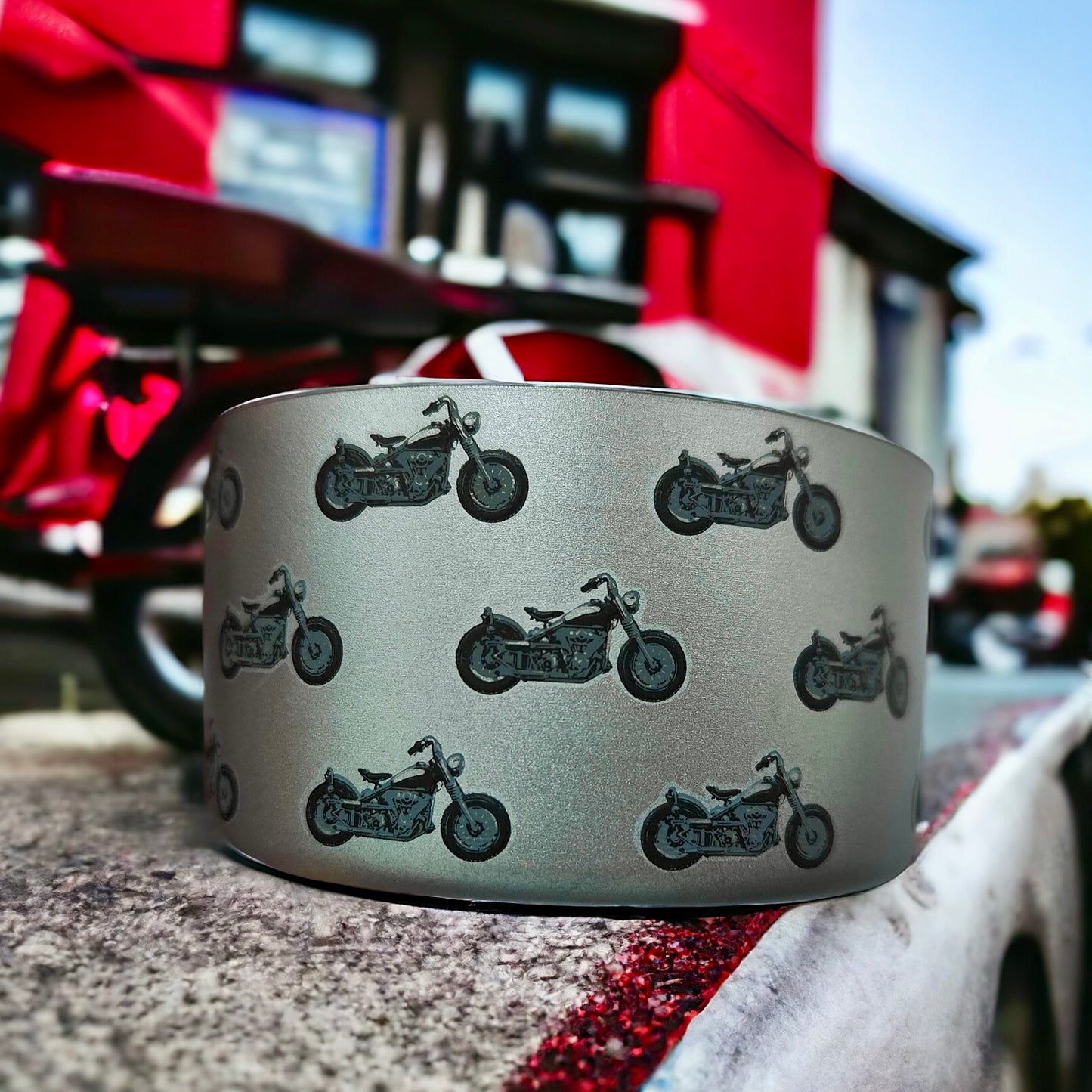 Silver Metallic Motorcycle 3D Silicone Tumbler Boot