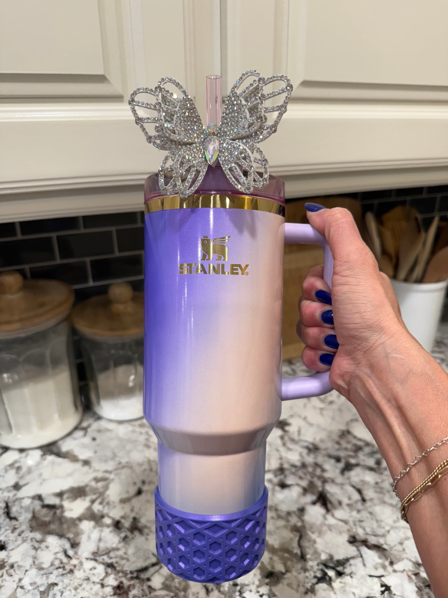 Irisdescent Sparkling Butterfly - Boujee Tumbler Bow