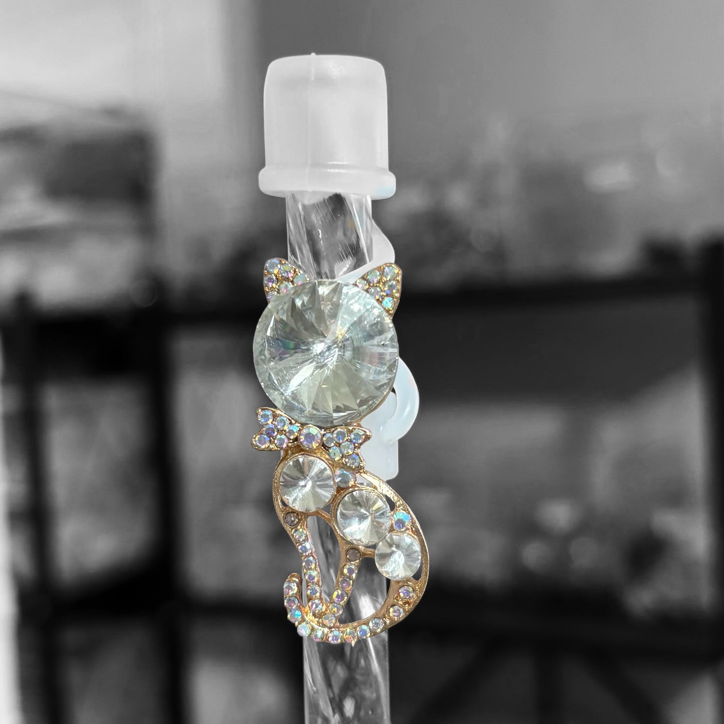 Clear Cat - Jeweled Topper 10mm