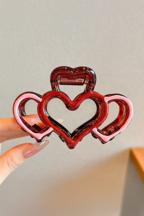 Hearts Hair Claw Clip