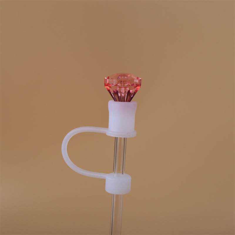 Coral Diamond TRANPARENT Base Straw Topper 10mm