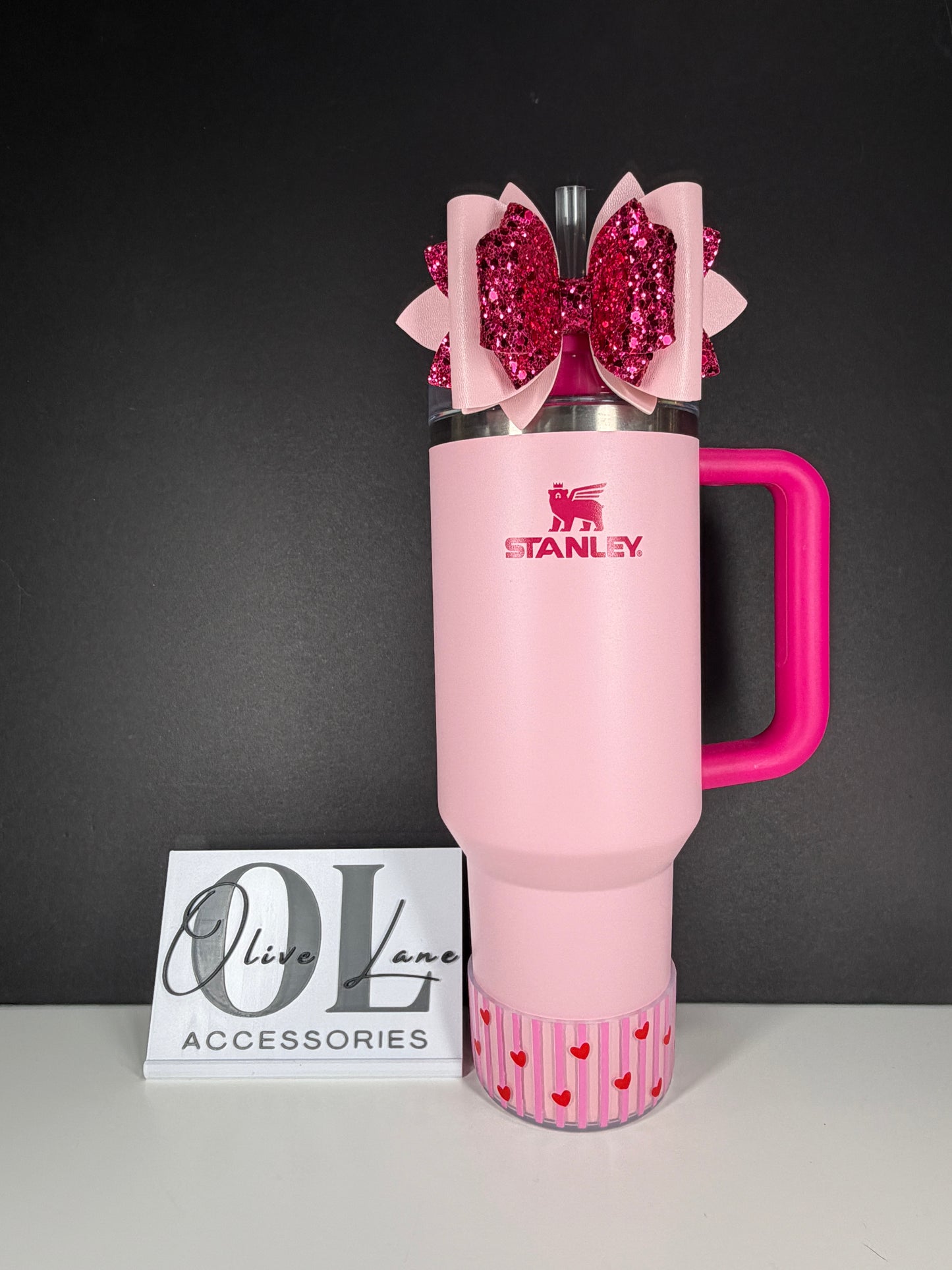 Sweetheart Stripes Clear - 3D Silicone Tumbler Boot