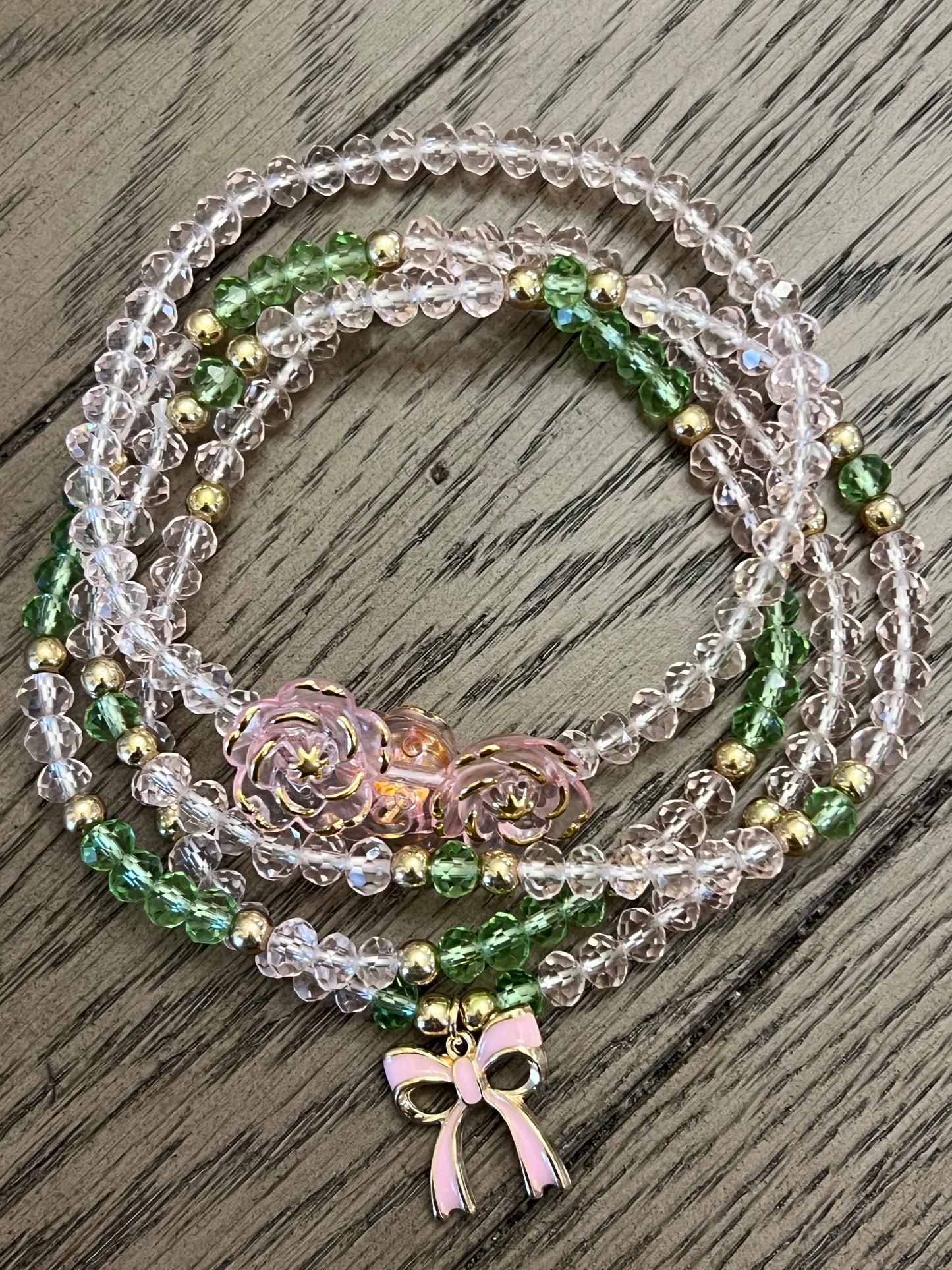 Pale Pink & Green Tumbler Charm Stacks
