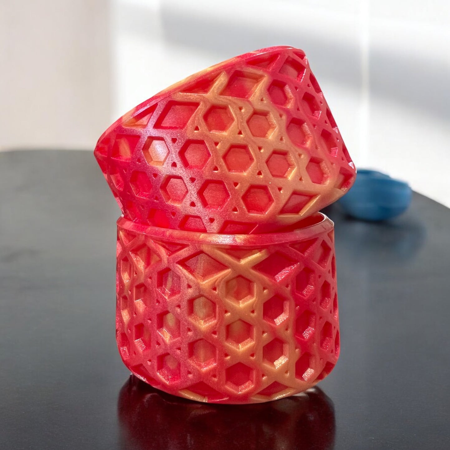 Red & Gold SHIMMER - WAFFLE Silicone Tumbler Boot