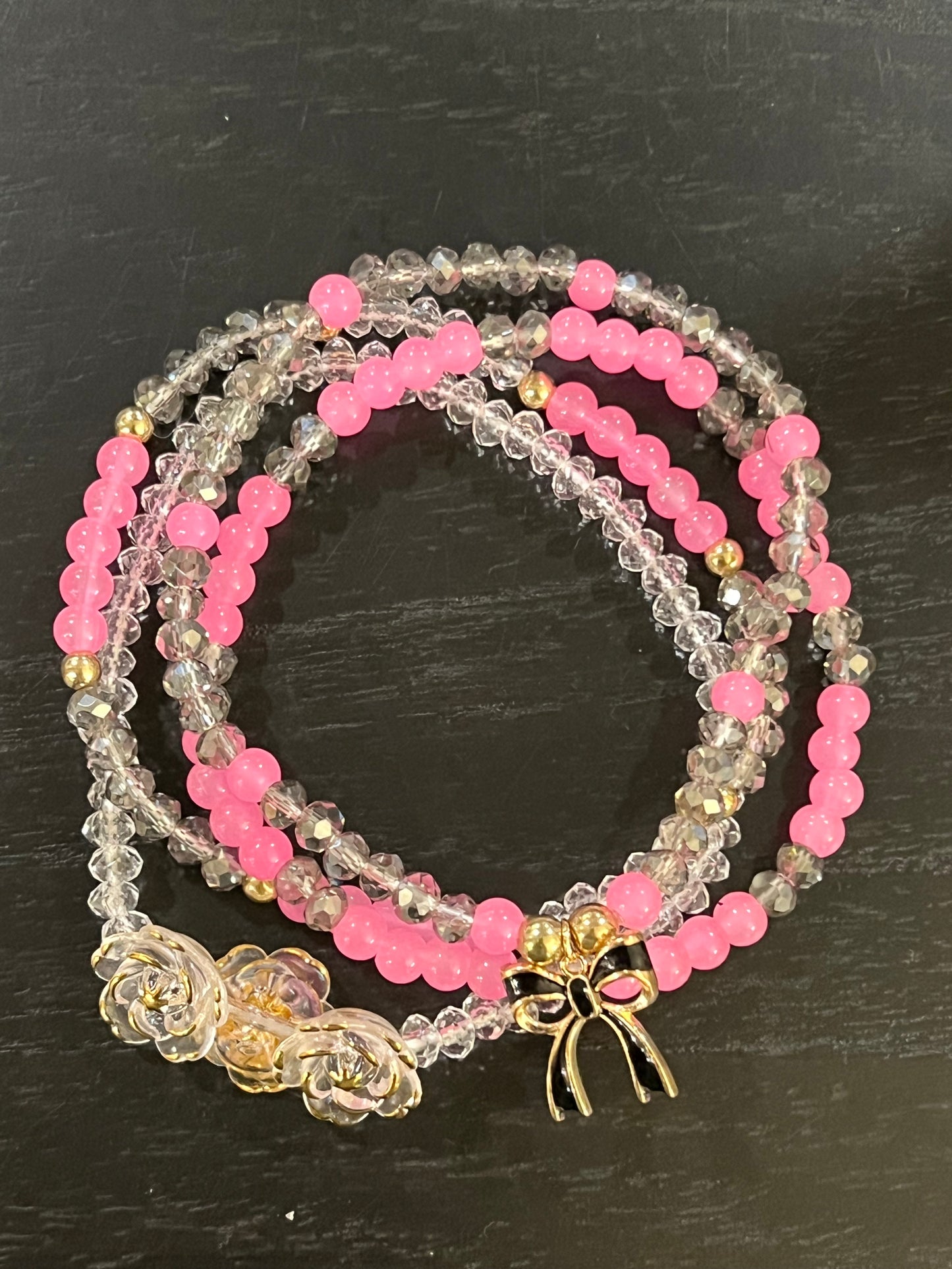 Bright Pink Smoke - Tumbler Charm Stacks
