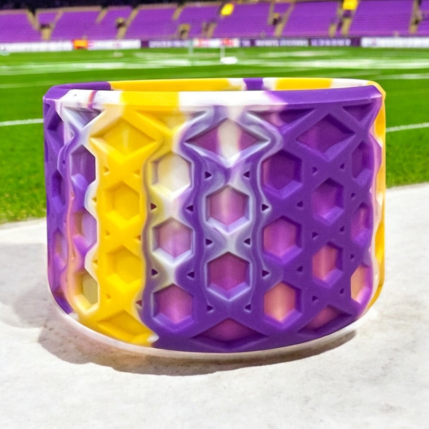 Purple Yellow Swirl WAFFLE Silicone Tumbler Boot