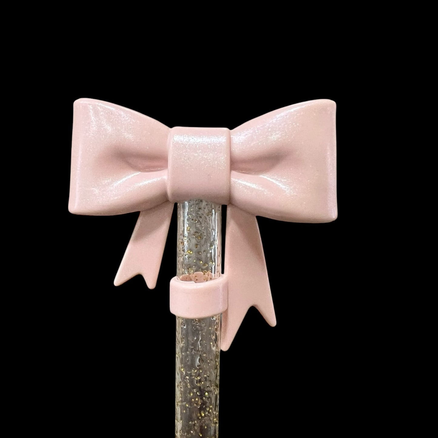 Bloom Shimmer Large Bow - Silicone Straw Topper 10mm