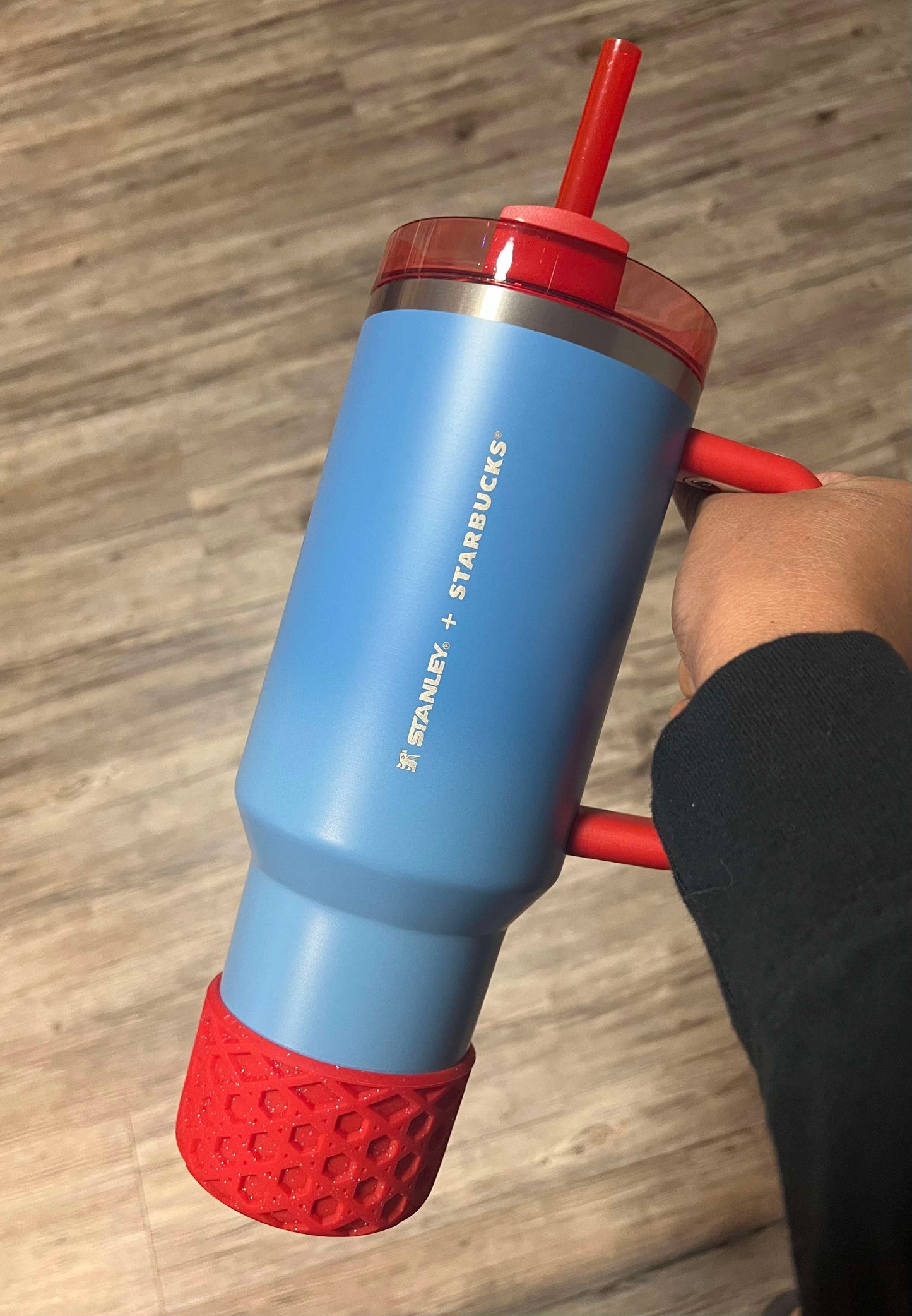 Red Glitter - WAFFLE Silicone Tumbler Boot