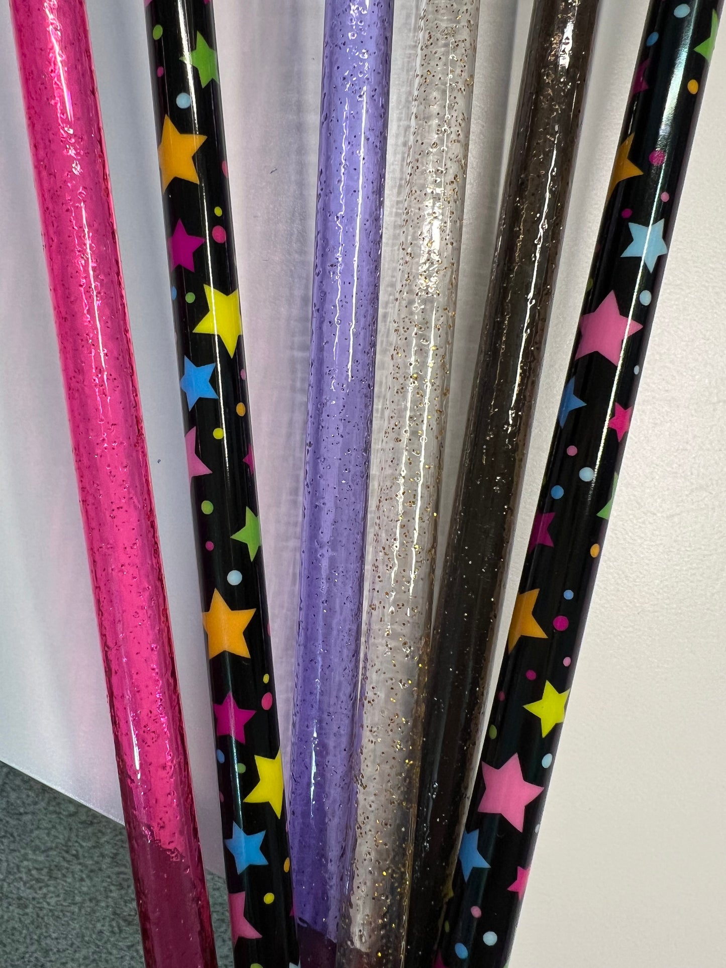 Neon Stars & Glitter 6-pack SET Straws (40oz Tumbler)