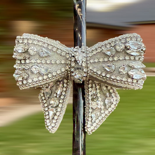 Silver Rhinestone - Boujee Tumbler Bow