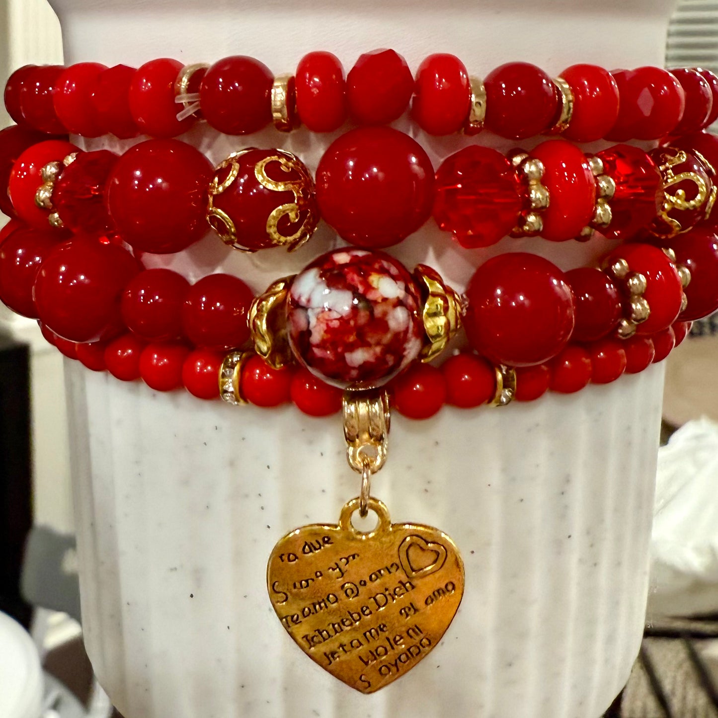 Love Language Red - Tumbler Bracelet Stacks