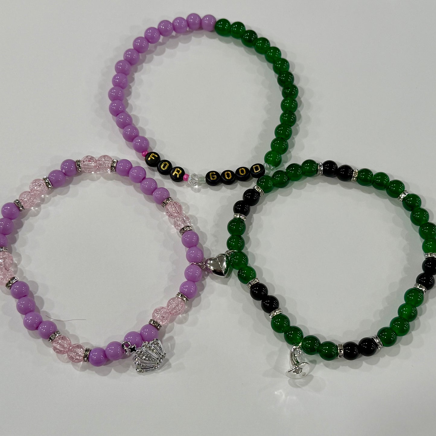 Wicked Purple Pink Green - Tumbler Bracelet Stacks
