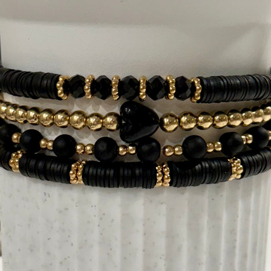 Black Gold - Tumbler Bracelet Stacks