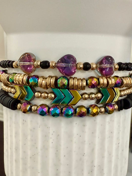 Black Gold Chroma - Tumbler Bracelet Stacks