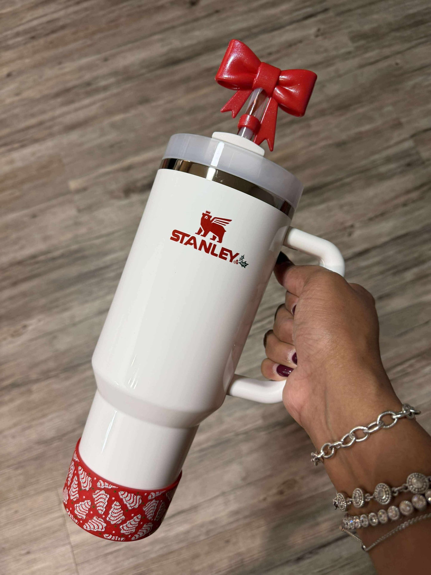 Christmas Tree Cakes Red - 3D Silicone Tumbler Boot