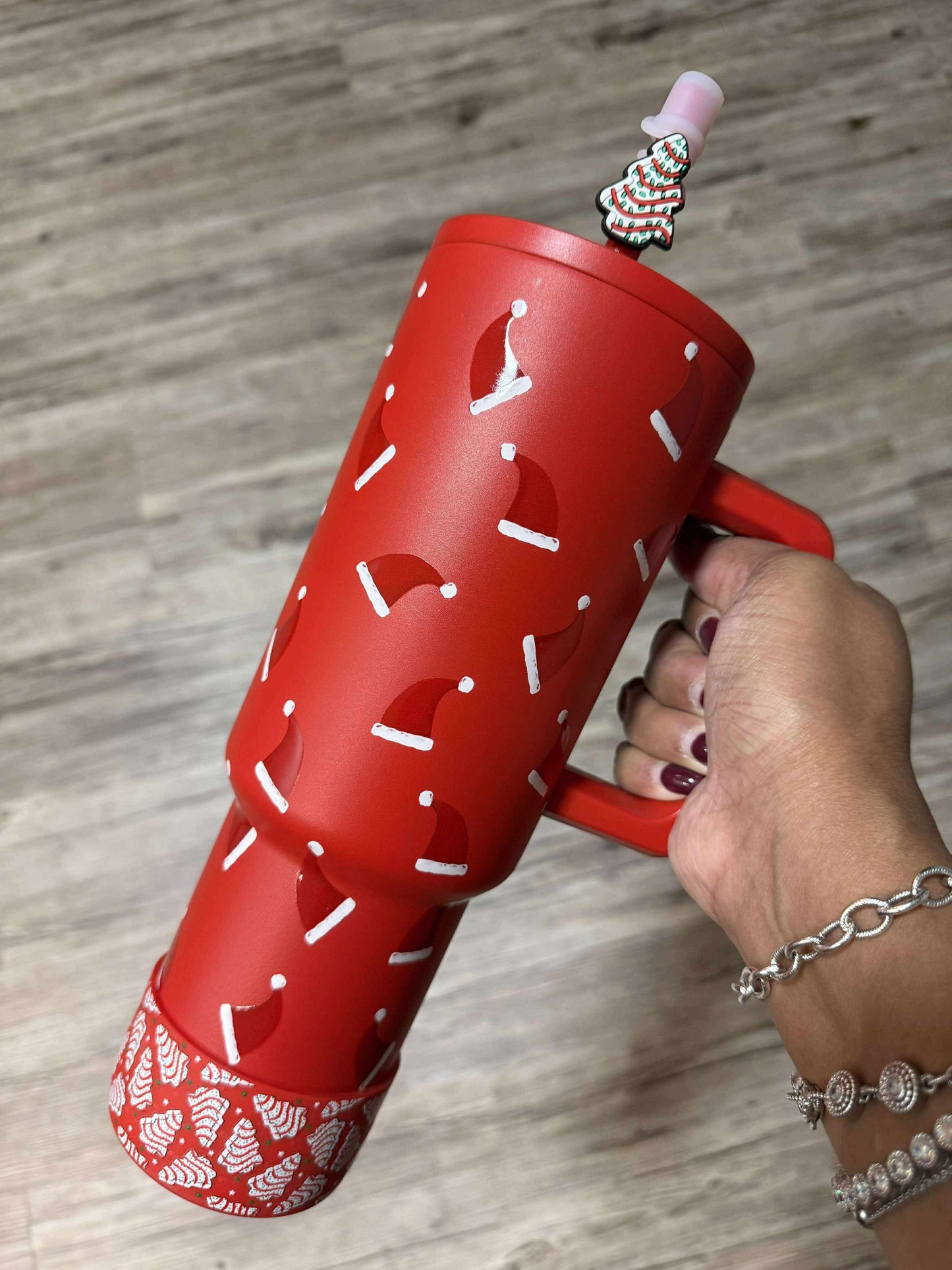 Christmas Tree Cakes Red - 3D Silicone Tumbler Boot