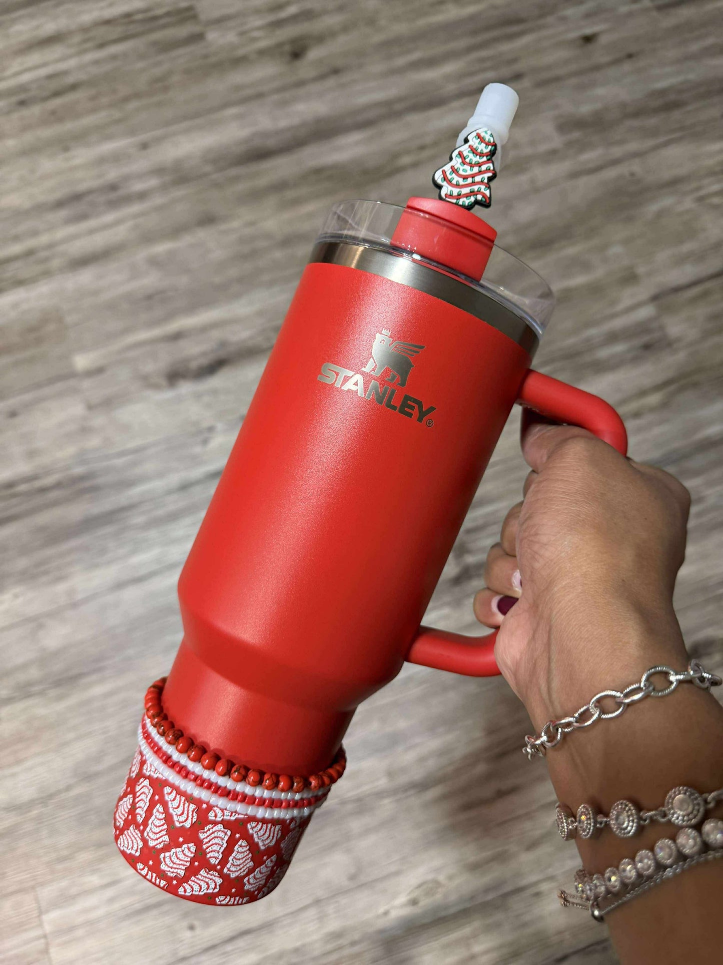 Christmas Tree Cakes Red - 3D Silicone Tumbler Boot