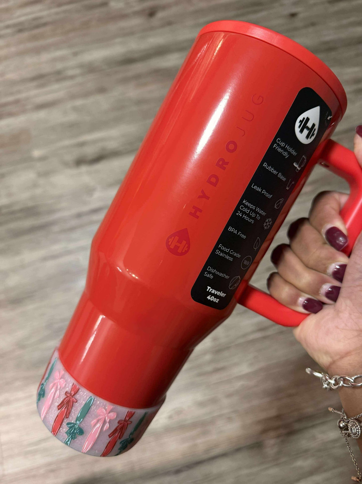 Ribbons & Bows Glitter - 3D Silicone Tumbler Boot