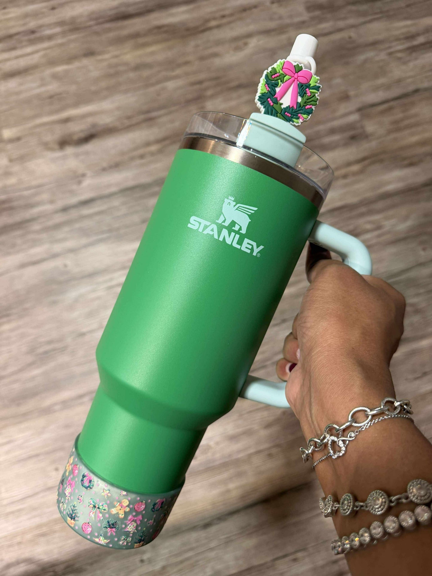 Coquette Christmas Sage Pearl - 3D Silicone Tumbler Boot