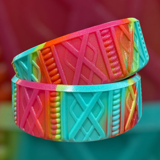 Summer Swirl SHIMMER Shorty Sweater 3.25"- Silicone Tumbler Boot