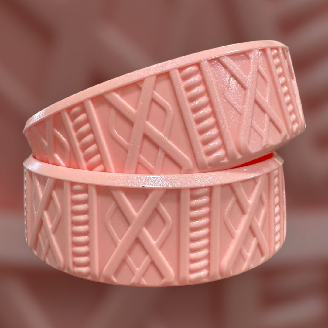 Baby Pink SHIMMER Shorty Sweater 3.25" - Silicone Tumbler Boot