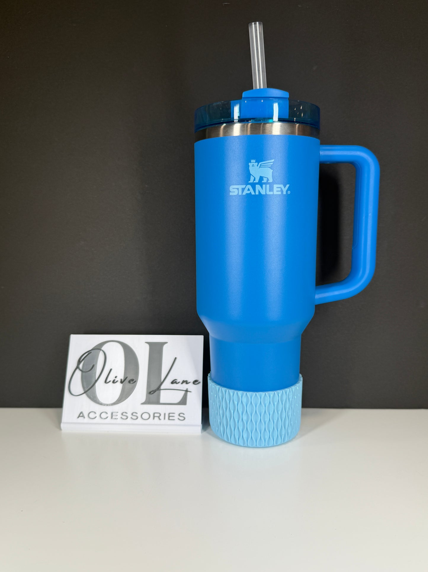 Baby Blue SHIMMER - WAVES Silicone Tumbler Boot