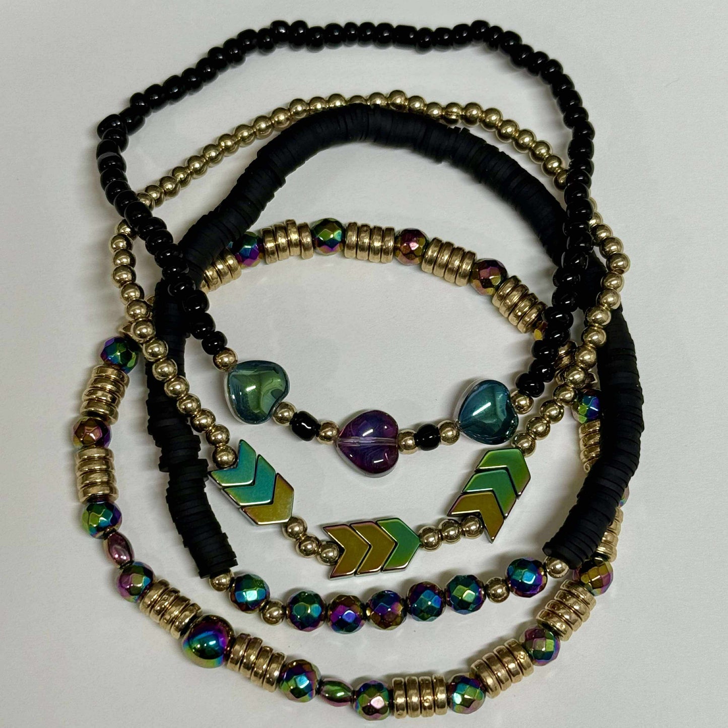 Black Gold Chroma - Tumbler Bracelet Stacks