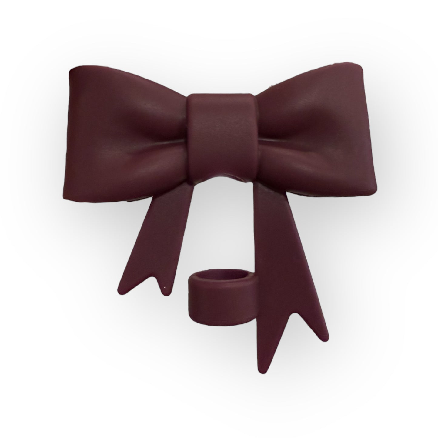 Wine Large Bow - Silicone Straw Topper 10mm