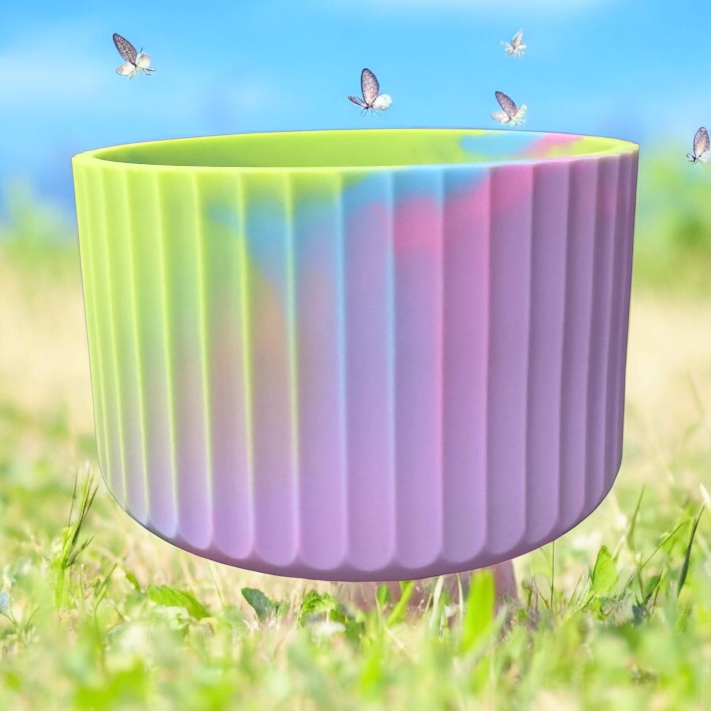 Pastel Swirl FLUTED Silicone Tumbler Boot